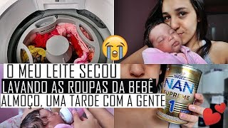 MEU LEITE SECOU LAVANDO AS ROUPAS DA BEBÊ ALMOÇO E UMA TARDE COM A GENTE  VLOG [upl. by Katzen190]