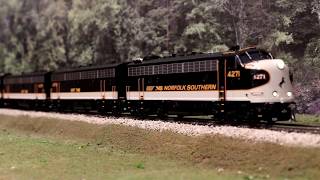 Overland Models Norfolk Southern Business Train F Units [upl. by Oinafipe]