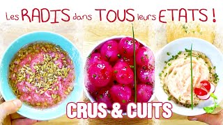 Petits radis crus amp cuits en 3 recettes simplissimes  En purée glacés ou en chutney p [upl. by Leach]