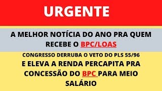 CONGRESSO DERRUBA O VETO E ELEVA A RENDA PER CAPITA PRA CONCESSEÇÃO E MANUTENÇÃO DO BPC PARA MEIO SA [upl. by Kcoj]