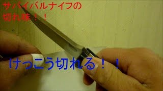 愛用のサバイバルナイフの切れ味チェック [upl. by Cower]