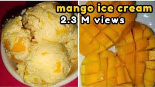 HOW TO MAKE MANGO ICE CREAM AT HOMETHIS IS SOO YUMMY AND CREAMY [upl. by Krock]