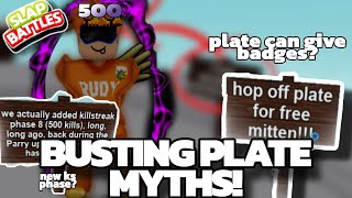 I BUSTED 2 PLATE MYTHS  NEW KILLSTREAK PHASE amp FREE BADGES  Slap Battles Roblox [upl. by Oralle]