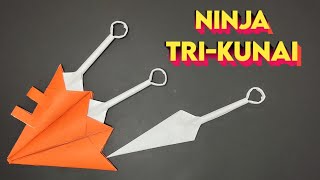 Origami Ninja trikunai  Making Triple Kunai from Paper [upl. by Akemehs532]