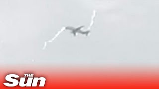 World’s largest aircraft struck by LIGHTNING midair shorts ✈️⚡️ [upl. by Sindee]