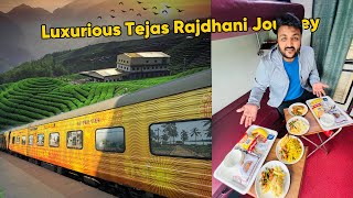 Luxurious Tejas Rajdhani Express First Class Journey through Tea Garden  IRCTC Food Review [upl. by Ellerud]