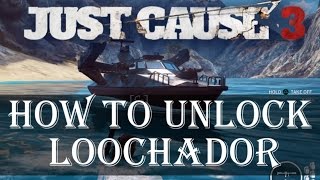 Just Cause 3 How To Unlock Loochador Rocket Boat Bavarium Sea Heist DLC [upl. by Lenoel]