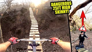 RIDING GNARLY MTB FEATURES  THE DANGEROUS SKINNY OF DOOM [upl. by Elyk]