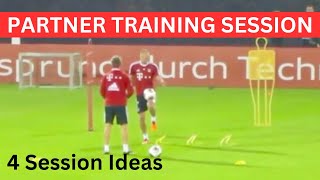 FOOTBALL Partner Training Sessions  4 Variations  FootballSoccer Drills [upl. by Streetman284]