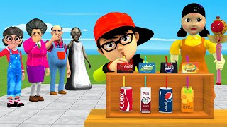 Scary Teacher 3D vs Squid Game Choose correct favorite soft Drink flavor 5 times Challenge [upl. by Yeniar139]