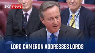 Lord Cameron opens first debate in the House of Lords [upl. by Ennahgiel]