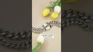 Couples Engraved ID Bar Bracelets customizedbracelet [upl. by Anisah]