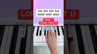 Team  Lorde Part 1 Piano Tutorial pianobeginner easypiano pianotutorial [upl. by Aube]