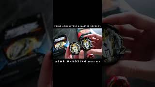 ASMR Unboxing PRO SERIES Prime Apocalypse amp Master Devolos Beyblade Burst shorts [upl. by Hieronymus]