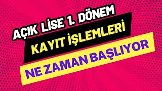 1 Dönem Kayıtları Ne Zaman Başlıyor Yeni Kayıt Kayıt Yenileme ders Seçimi Liseler Arası Geçiş [upl. by Reiner]