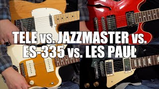 A Comprehensive Comparison of Guitar Pickups Single Coil vs P90 vs SemiHollow HB vs Humbucker [upl. by Gnemgnok]