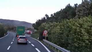 Italien Taggia Imperia San Bartolomeo al Mare Andora Mit dem LKW unterwegs auf der Autobahn [upl. by Eluj]