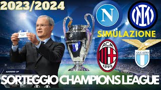 Sorteggio Champions league 2324  sorteggi pazzeschi per Milan NapoliInter [upl. by Odin823]