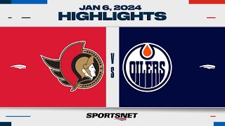 NHL Highlights  Senators vs Oilers  January 6 2024 [upl. by Chilt]