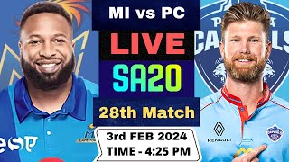 Live MICT vs PC SA20  MI Cape Town vs Pretoria Capitals Live 29th T20 Match SA20 League 2024 [upl. by Ytineres]