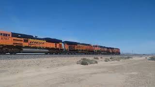 EB BNSF JB Hunt Intermodals Express Train At Newberry Springs Ca bigbossrailfanner [upl. by Delamare888]