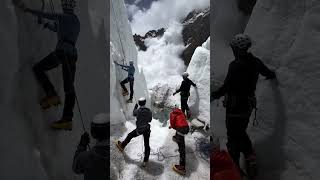 Mountain Climbers See Insane Avalanche [upl. by Arual]