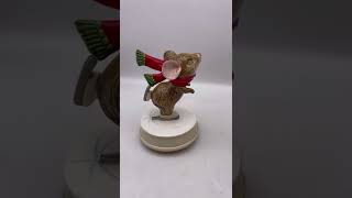 Vintage Otagiri Mouse Ice Skating Skaters Waltz Ceramic Music Box Japan shorts [upl. by Paschasia]