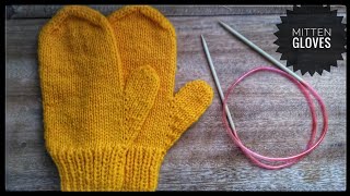 How to knit a mitten gloves with circular needles step by step tutorial [upl. by Nylqcaj613]