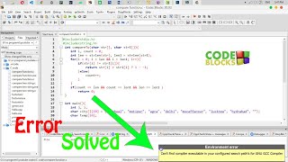 Fix Code Blocks Environment Error Cant find compiler executable in your configured search path [upl. by Henriha]