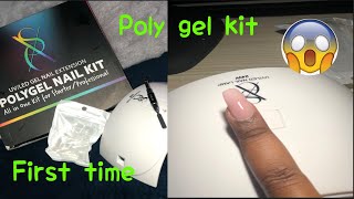 DIY first time poly gel nails💜SXC starter kit for amazon [upl. by Cam]