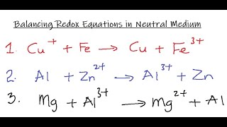 Balancing Redox Equations in Neutral Medium [upl. by Cathey864]