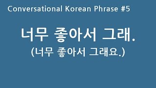 Conversational Korean Phrase 5  너무 좋아서 그래 [upl. by Eudo]