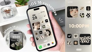 iOS16 aesthetic customization 🖤  custom lock screen widgets icons tutorial [upl. by Krilov]