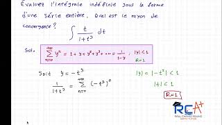 MAT1400 UdeM Lintégrale indéfinie sous la forme dune série entiere [upl. by Anali152]