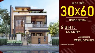 30x60 East Facing House Design 3D  6BHK  interior design  3060 Home Design  30 by 60 House Plan [upl. by Stretch723]