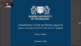 Generalization of Dold and Newton sequences  Dorota Chańko [upl. by Notlew]