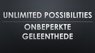 Werner Serfontein  Unlimited Possibilities  Onbeperkte Geleenthede [upl. by Zimmerman]