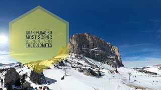 Gran Paradiso  Most scenic blue run in Val Gardena  Skiing in the Italian Dolomites  4K Video [upl. by Attej]