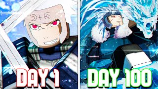 Spending 100 Days as TOBIRAMA SENJU in Shindo Life  Roblox [upl. by Ahsoik808]