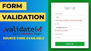 How to validate form in jquery with example  Registration form validation in jquery step by step [upl. by Ihsir158]