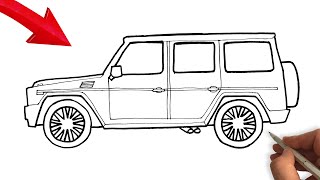 How to draw a MERCEDES G Class 2024  GWagon Gelandewagen  Mercedes GClass Car Drawing [upl. by Anaele]