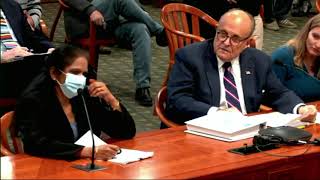 Giuliani Asks Michigan Witness to Remove Mask [upl. by Aiselad]