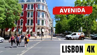 LISBON PORTUGAL 🇵🇹 4K Avenida da Liberdade — Walking Tour [upl. by Alyhc203]