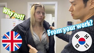 Korean Boyfriend Jealous Prank With My Revealing Hoodie  AMWF International Couple [upl. by Ayram813]