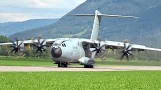 Airbus A400M Atlas German Air Force Luftwaffe arrival Mollis Air Base Zigermeet 2019 AirShow [upl. by Halverson]