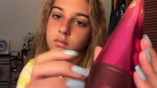 ASMR  fast tapping on lotion bottles  whispering [upl. by Nosyrb39]