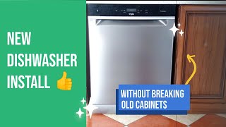 ADDING A NEW DISHWASHER TO BUILT IN KITCHEN  installing dishwasher without breaking old cabinets [upl. by Gonagle467]