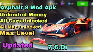 Asphalt 8 Mod Apk Unlimited Money All Cars Unlocked [upl. by Ieppet]