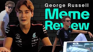 George Russell Reacts to his HILARIOUS 2023 Memes 😂 [upl. by Ahsotan927]