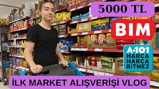 DEV MARKET ALIŞVERİŞİ🛒 YENİ EVİN İLK MARKET ALIŞVERİŞİ🥳 5000TL🤑 a101 bim market [upl. by Anerroc69]